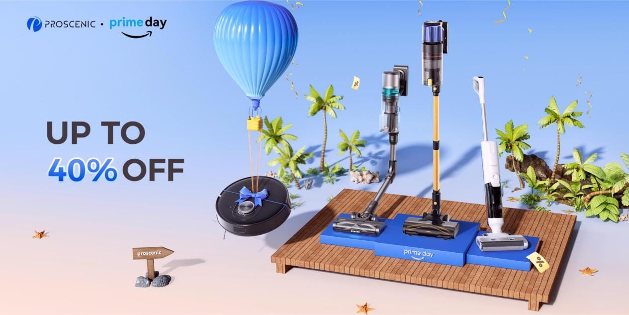 Risparmia fino al 40% in occasione del Prime Day 2025 — gli aspirapolvere estivi di Proscenic a partire da soli 89 €
