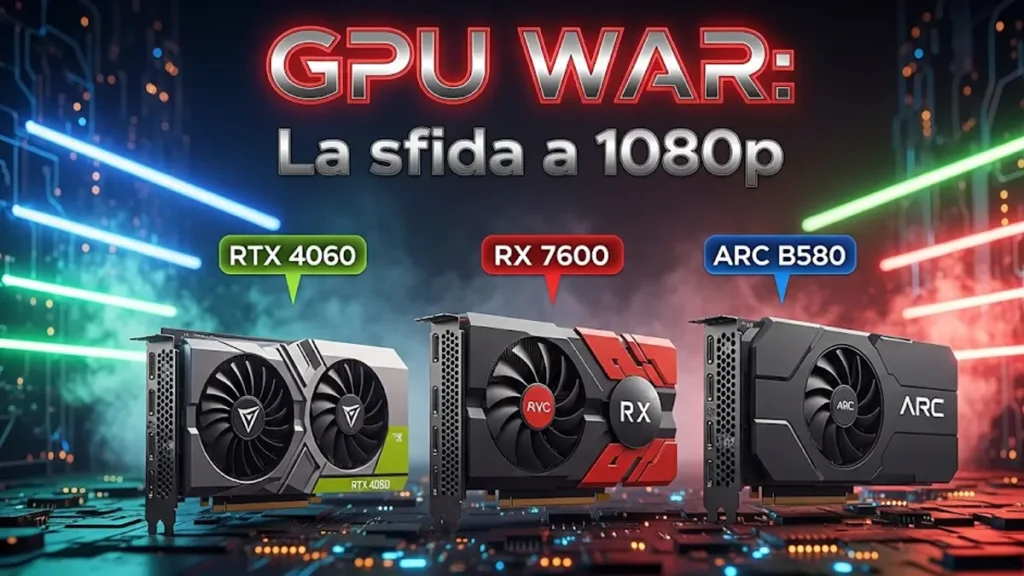 un montaggio affiancato delle tre schede video